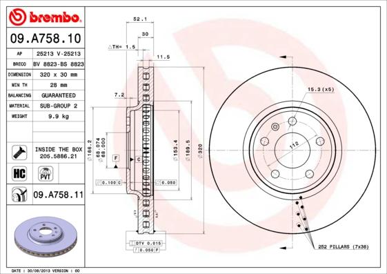 Brembo 09.A758.11 - DDF1664