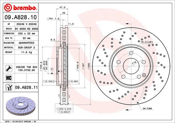 Brembo 09.A828.11 - BREMŽU