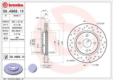 Brembo 09.A968.1X - Auto