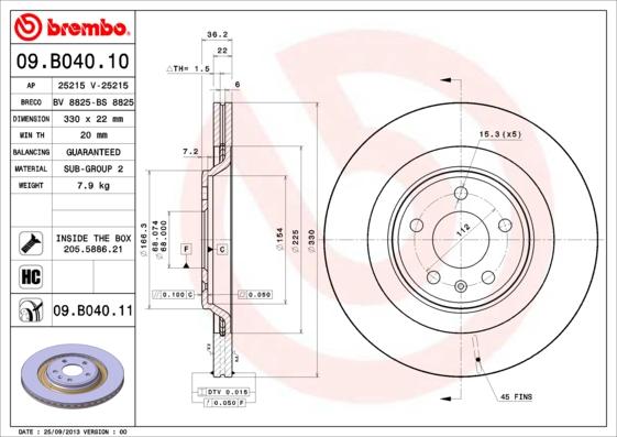 Brembo 09.B040.11 - Bremžu