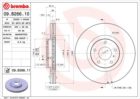 Brembo 09.B266.11 - DDF1505