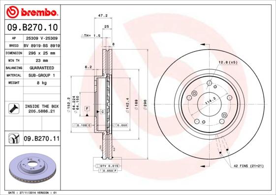 Brembo 09.B270.11 - DDF1775