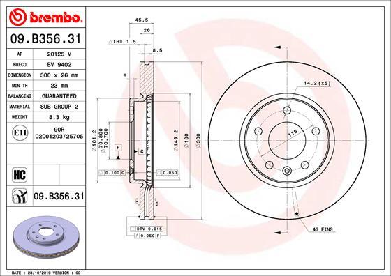 Brembo 09.B356.31 - BREMŽU