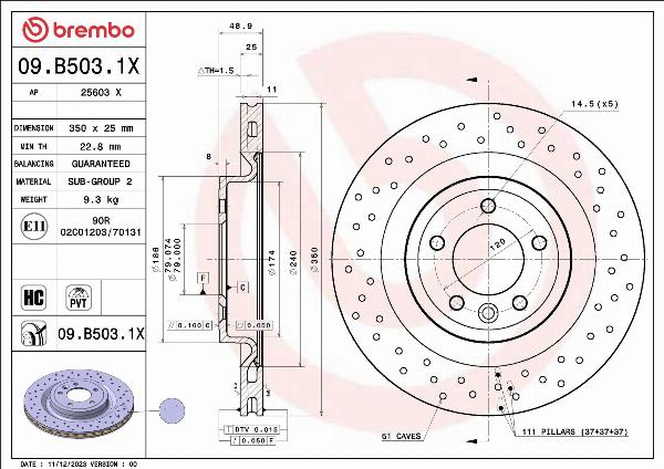 Brembo 09.B503.1X - BREMŽU