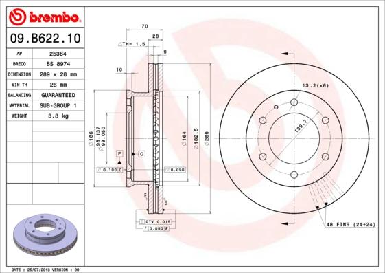 Brembo 09.B622.10 - BREMŽU