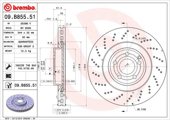 Brembo 09.B855.51 - BREMŽU