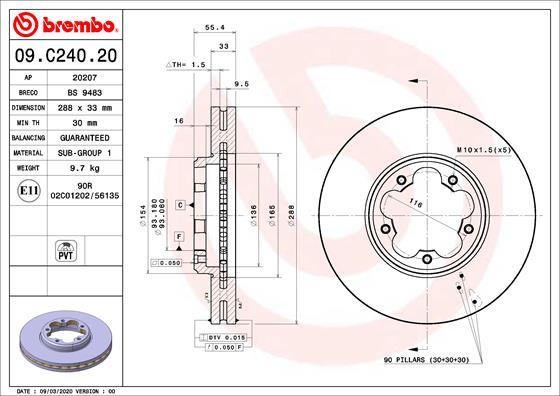 Brembo 09.C240.20 - BREMŽU