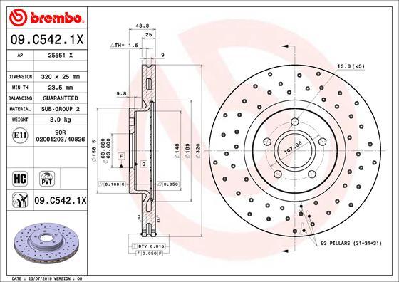 Brembo 09.C542.1X - BREMŽU