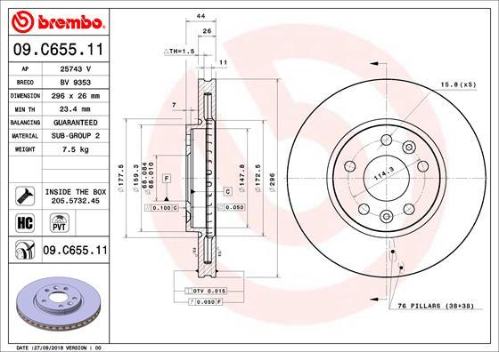 Brembo 09.C655.11 - BREMŽU