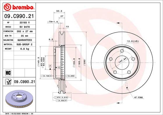 Brembo 09C99021 - BR. DISKS 09