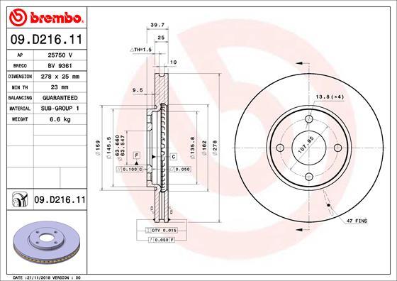 Brembo 09.D216.11 - 09
