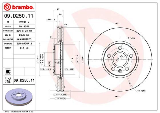Brembo 09.D250.11 - Bremžu