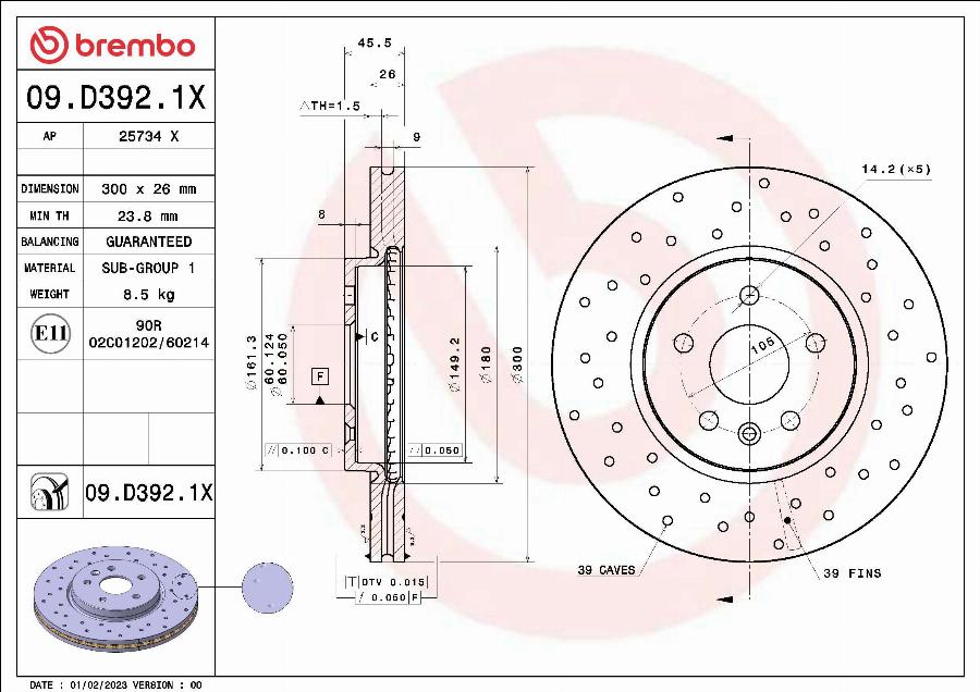 Brembo 09D3921X - Auto Part
