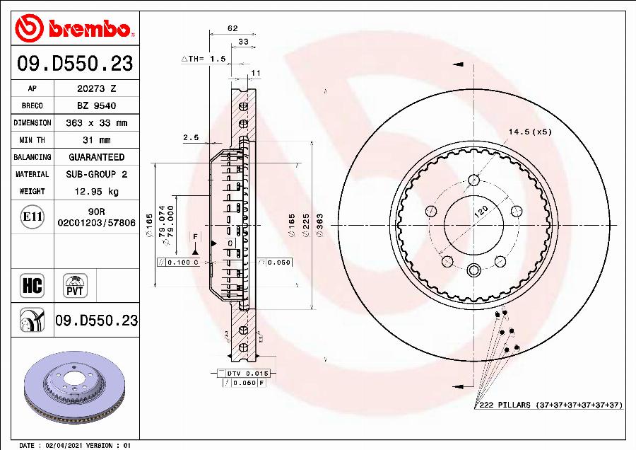 Brembo 09.D550.23