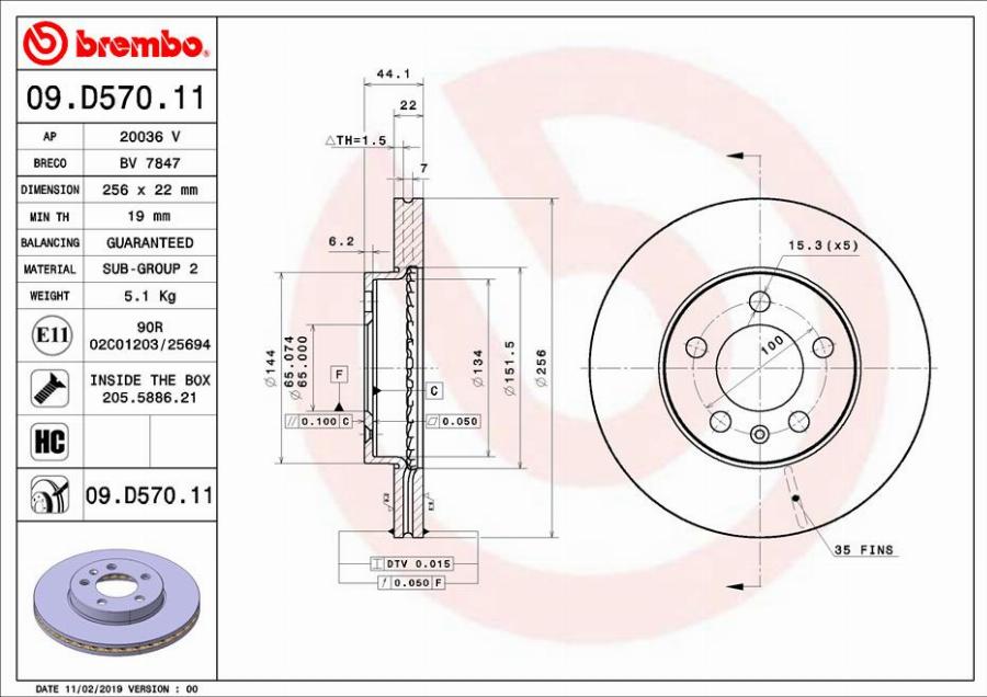 Brembo 09.D570.11 - BD-5650