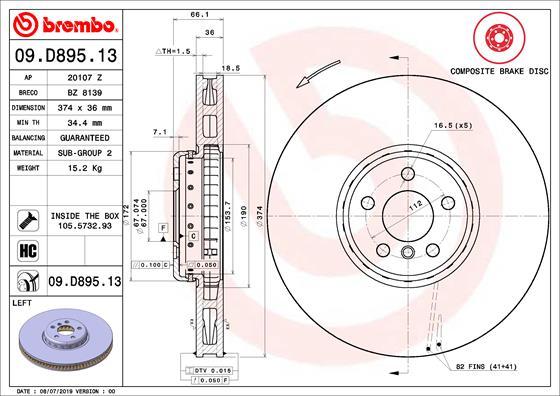 Brembo 09.D895.13 - BMW