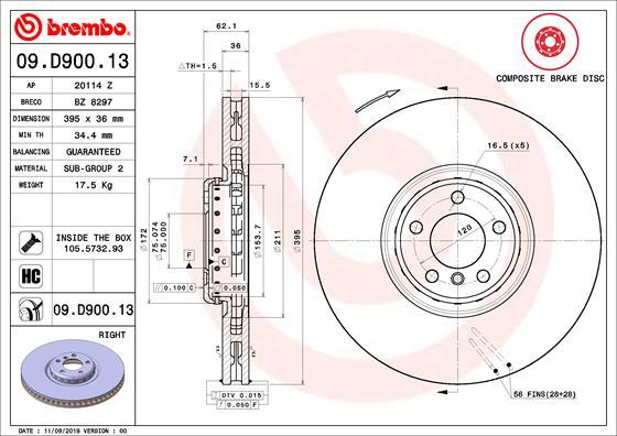 Brembo 09.D900.13 - BREMŽU