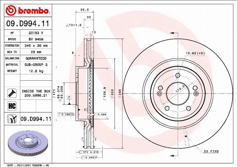 Brembo 09.D994.11 - Auto