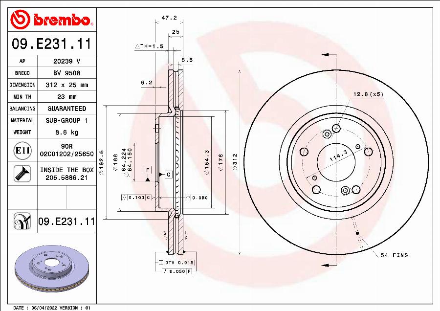Brembo 09.E231.11 - Auto