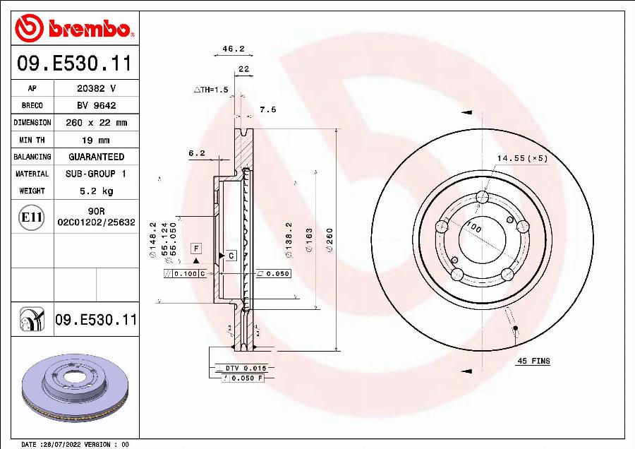 Brembo 09.E530.11 - BR