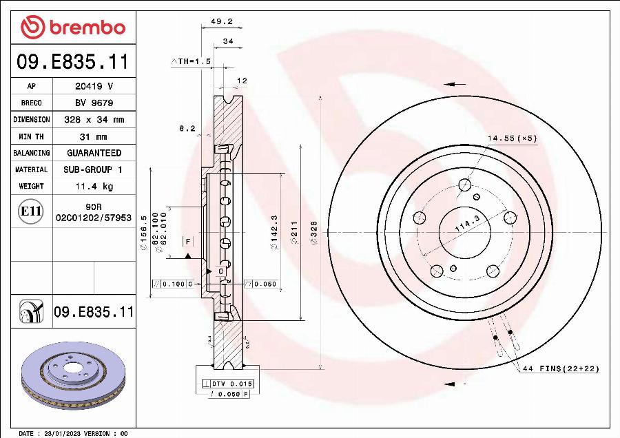 Brembo 09.E835.11 - BREMŽU
