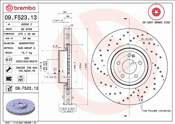 Brembo 09.F523.13 - Auto