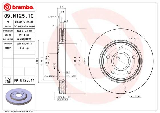 Brembo 09.N125.11 - DDF1807C