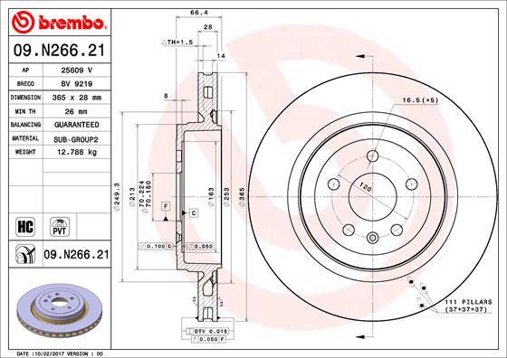 Brembo 09.N266.21 - BREMŽU