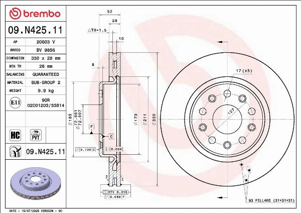 Brembo 09N42511 - Auto Part