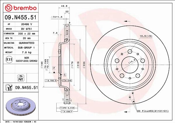 Brembo 09.N455.51 - Auto