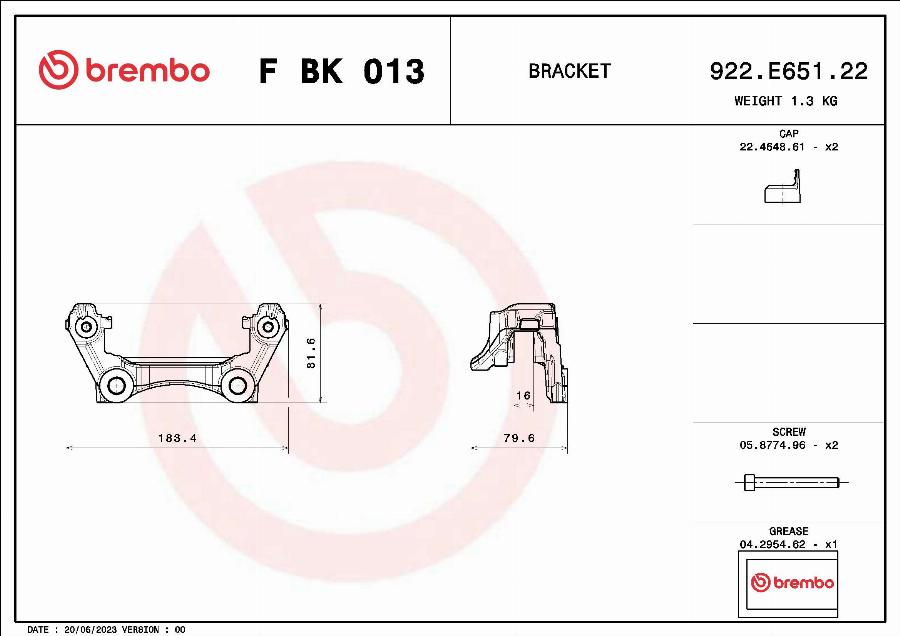 Brembo FBK013 - FBK013 BR.SUPORTA