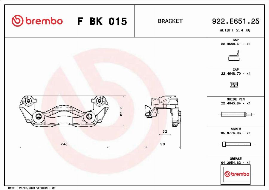Brembo FBK015 - FBK015 BR.SUPORTA