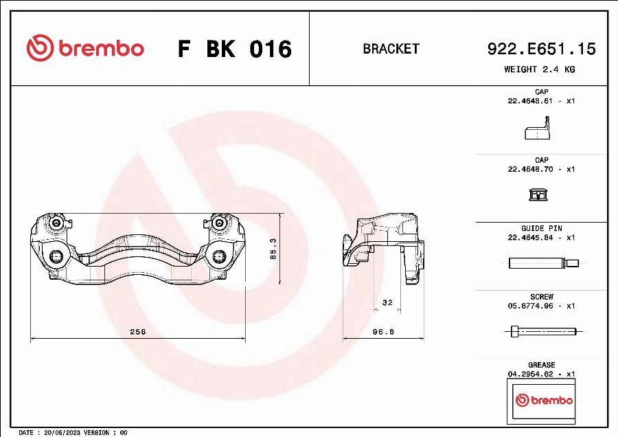 Brembo FBK016 - FBK016 BR.SUPORTA