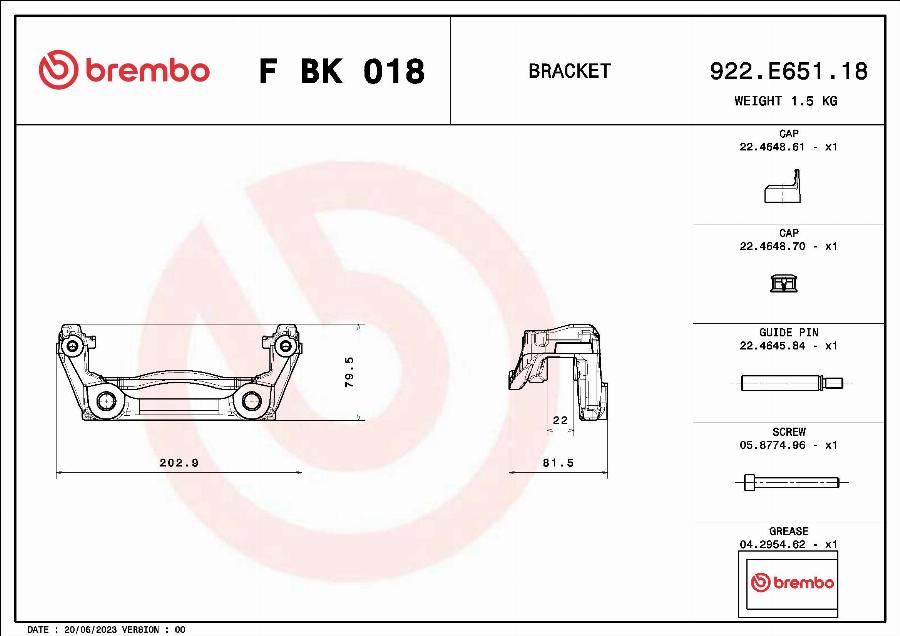 Brembo FBK018 - FBK018 BR.SUPORTA