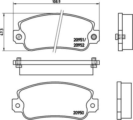 Brembo P23013 - Bremžu uzliku kompl