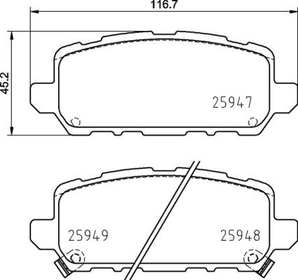 Brembo P28090 - Bremžu uzliku kompl