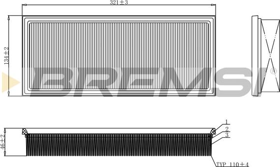 Bremsi FA1122 - Gaisa filtrs
