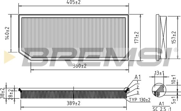 Bremsi FA1345 - Gaisa filtrs