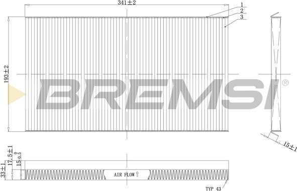 Bremsi FC1537C - Filtrs, Salona telpas