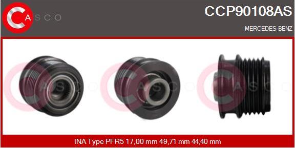 Casco CCP90108AS - Piedziņas skriemelis, Ģenerators