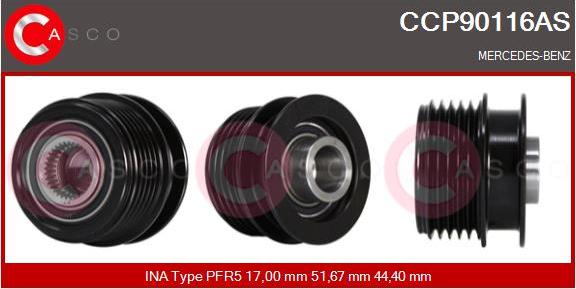 Casco CCP90116AS - Piedziņas skriemelis, Ģenerators