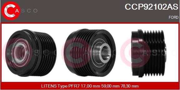 Casco CCP92102AS - Piedziņas skriemelis, Ģenerators