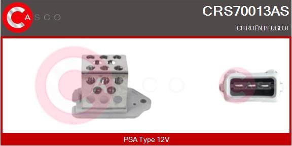 Casco CRS70013AS - Papildus rezistors, Elektromotors-Radiatora