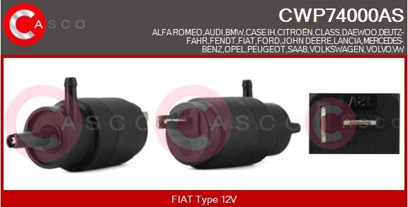 Casco CWP74000AS - Ūdenssūknis, Stiklu tīrīšanas