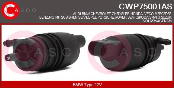 Casco CWP75001AS - Ūdenssūknis, Stiklu tīrīšanas