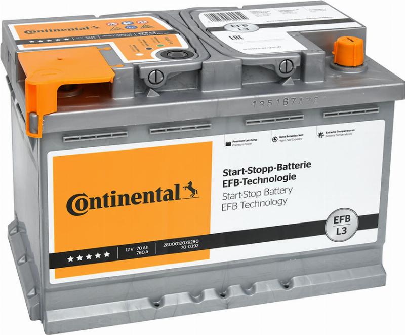 CONTINENTAL 2800012039280 - Startera akumulatoru baterija