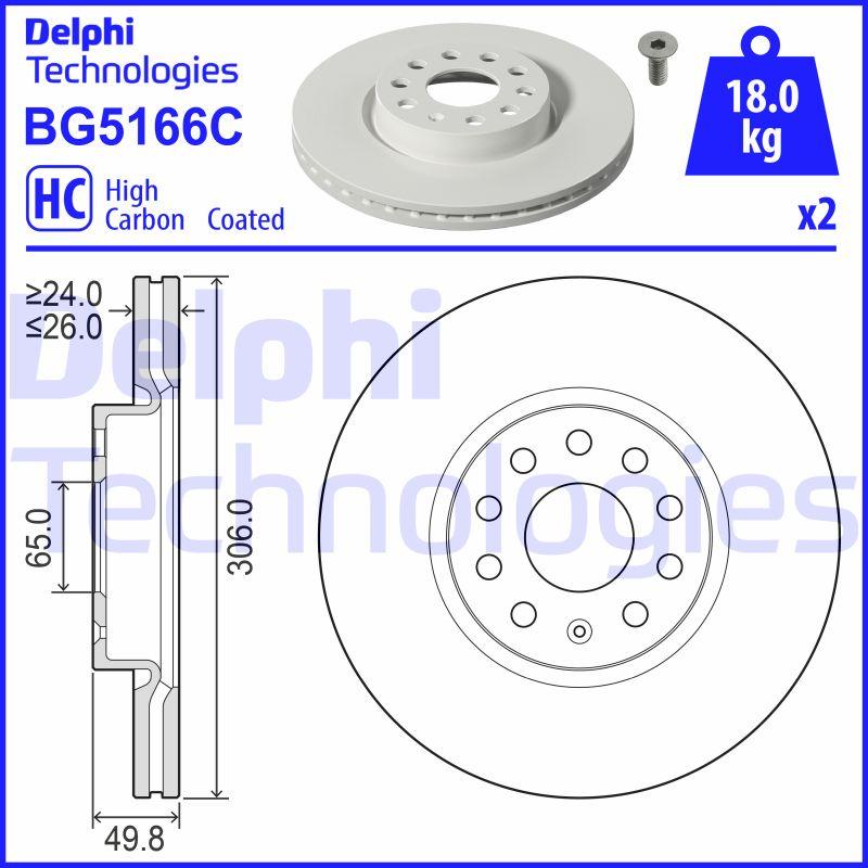 Delphi BG5166C - Bremžu diski