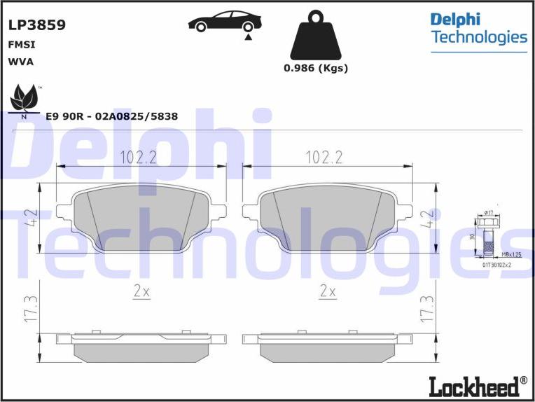 Delphi LP3859 - Bremžu uzliku kompl