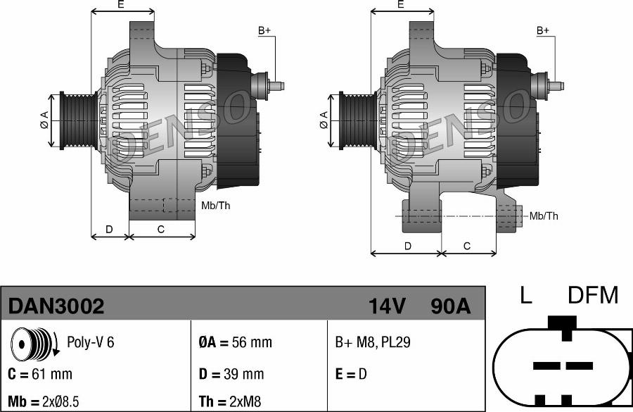 Denso DAN3002 - ĢENERATORS DAN3002 06A