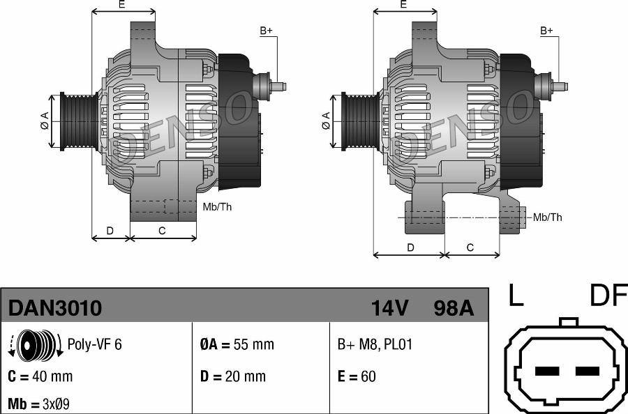 Denso DAN3010 - ĢENERATORS DAN3010 8200727051